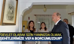 Cumhurbaşkanı Ersin Tatar, iki şehit ailesini ziyaret etti