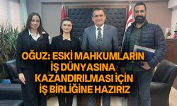 Oğuz, Kıbrıs Türk Barolar Birliği İnsan Hakları Komitesi yetkililerini kabul ederek görüştü
