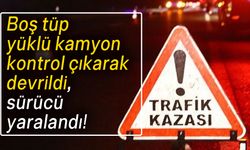 Girne-Lefkoşa Anayolu'nda tüp kamyonu devrildi!