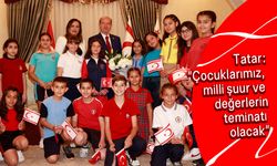 KKTC’in çeşitli ilkokullarından öğrenciler, Cumhurbaşkanı Ersin Tatar’ı ziyaret etti