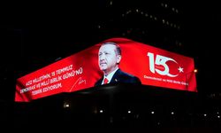 Erdoğan'ın, 15 Temmuz mesajı, İletişim Başkanlığı'ndaki dijital gösterim ekranında yayınlandı