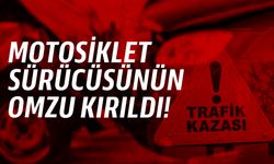 Virajda kontrolü kaybeden motosiklet sürücüsü kaza yaptı!