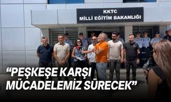 KTOEÖS Başkanı Selma Eylem Milli Eğitim Bakanlığı önünde basına açıklamalarda bulundu