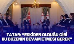 Cumhurbaşkanı Tatar, Yüksek Mahkeme Başkanı Özerdağ ile adli yıl açılışı için Türkiye’den gelen konuk heyeti kabul etti