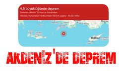 Akdeniz'de 4,8 büyüklüğünde deprem