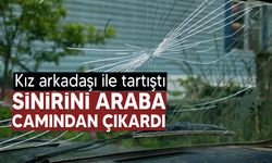 İskele’de kıskançlık krizi araç camını tuzla buz etti