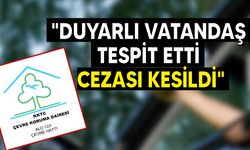 Yola çöp atan sürücüye ceza kesildi