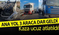 Gazimağusa-Lefkoşa ana yolunda tır ile araç çarpıştı!