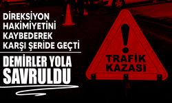 kamyonun üzerindeki demirler yola savruldu!