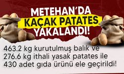 Metehan'da kaçak patates yakalandı!