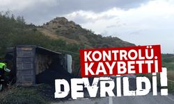 Dağyolu'nda kamyon devrildi!