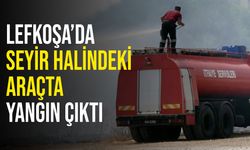 Lefkoşa Kuzey Çevre Yolu’nda araç yangını meydana geldi