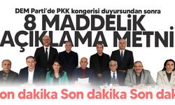 DEM Parti, PKK'nın kongresine ilişkin 8 maddelik açıklama yaptı!