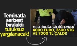 Misafirliğe gittiği evden hırsızlık yapan şahıs yeniden mahkemeye çıkarıldı