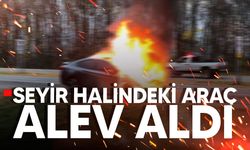 Girne’de seyir halindeki araç alev aldı!