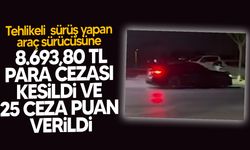 Gönyeli Belediye Bulvarı üzerinde tehlikeli sürüş yapan araca ceza kesildi