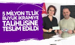 5 Milyon TL’lik büyük ikramiyeyi kazanan talihliye, ikramiyesi teslim edildi