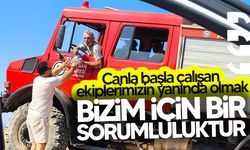 Kıbrıs Vakıflar İdaresi’nden yangınla mücadele eden ekiplere destek
