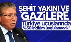 KKTC'den Türkiye'ye uçuşlarda şehit yakını ve gazilere yüzde 50 indirim sağlanacak