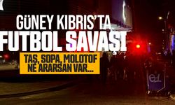 Güney Kıbırs'ta futbol kulübü taraftarları molotof, taş ve soparla çatıştı!