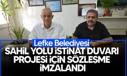 Lefke Belediyesi, Sahil Yolu İstinat Duvarı Projesi için sözleşme imzalandı