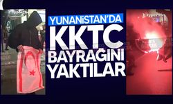 Selanik’te Kıbrıslı Rum Öğrenciler KKTC bayrağını yaktı