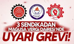 3 Sendikadan Gazimağusa Gelir ve Vergi Dairesi’nde 3 Saatlik Uyarı Grevi