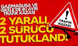 Gazimağusa ve İskele’de alkollü sürücüler kaza yaptı
