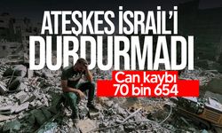 Gazze’de can kaybı 70 bin 654’e yükseldi