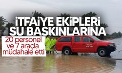 İtfaiye ekipleri su baskınlarına 20 personel ve 7 araçla müdahale etti