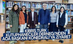 Kıbrıs Türk Kütüphaneciler Derneği’nden AÖA Başkanı Konedralı’ya ziyaret
