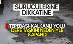 Sürücüler dikkat! Deresi mevkiinde yaşanan dere taşkını nedeniyle yol trafiğe kapatıldı