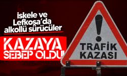 İskele ve Lefkoşa’da alkollü sürücüler kazaya karıştı