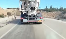 Seyir halinde yola beton döken sürücüye polis cezası