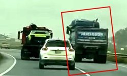 Ercan-İskele yolunda tehlikeli geçiş yapan kamyon sürücüsüne ceza