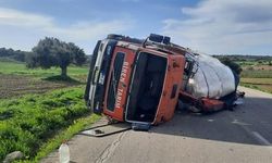 Ziyamet’te Trafik Kazası Kamyon Devrildi