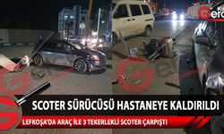 Lefkoşa'da kaza! 3 tekerlekli scoter ile araç çarpıştı