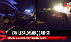 Tatlısu-Mallıdağ ana yolu üzerinde korkutan kaza: Salon araç karşıdan gelen van araç ile çarpıştı!