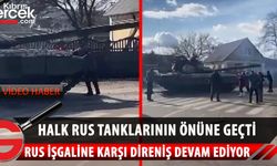 Tankları elleriyle durdurmaya çalıştılar! Ukrayna halkının bu görüntüleri gündem oldu