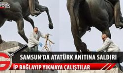 Samsun'da tarihi Atatürk heykeline saldırı