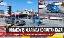 Ortaköy'de korkutan kaza! Araçlarda maddi hasar meydana geldi