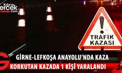 Girne - Lefkoşa Anayolu’nun Boğaz mevkiinde trafik kazası