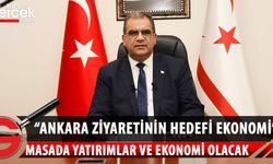 Sucuoğlu, Ankara ziyaretiyle ilgili Ercan Havaalanı'nda basın açıklaması yaptı