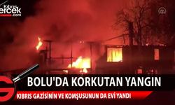 Bolu'da çıkan yangında Kıbrıs gazisinin iki katlı evi ve komşusunun evi yandı