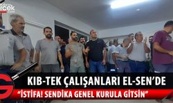Kalabalık bir grup KIB-TEK çalışanı EL-SEN'i bastı