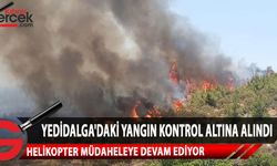 Yedidalga'daki 4 Farklı bölgede çıktığı öğrenilen yangına, yangın helikopteri müdahale ediyor