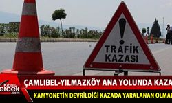 Çamlıbel-Yılmazköy ana yolunda korkutan kaza