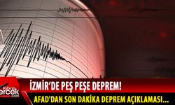 İzmir'de 5 dakika arayla deprem meydana geldi