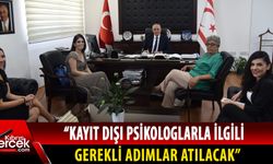 Bakan Taçoy, Kıbrıs Türk Psikologlar Derneği yetkilileri ile görüştü