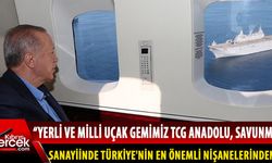 Cumhurbaşkanı Erdoğan, TCG Anadolu'yu havadan inceledi
